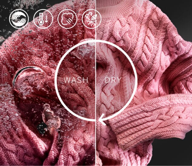 Pink trøje der vaskes